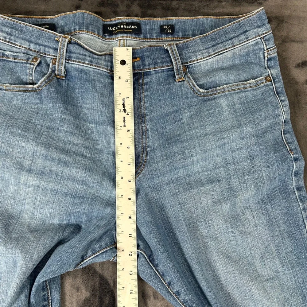 Lucky Brand 410 Athletic Slim Jeans Mens 36x32 Blue Medium Wash Denim 3259